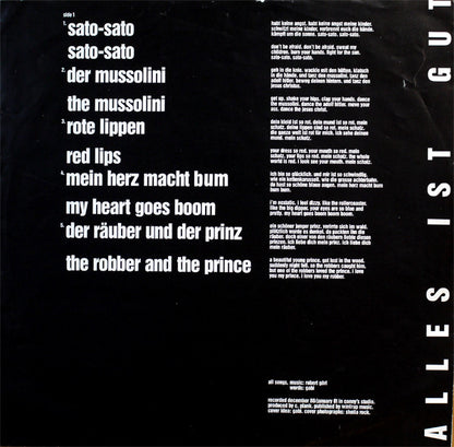 Deutsch Amerikanische Freundschaft : Alles Ist Gut (LP, Album)