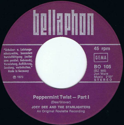 Joey Dee & The Starliters : Peppermint Twist (7", Single)
