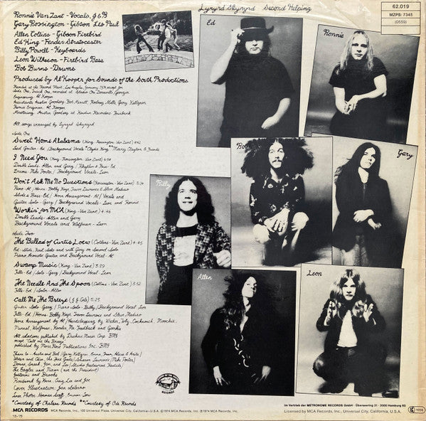 Lynyrd Skynyrd : Second Helping (LP, Album, RE)