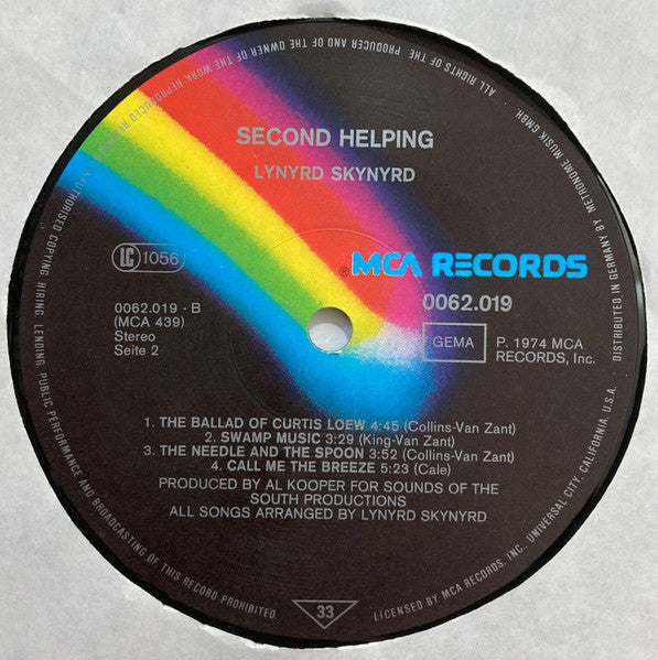 Lynyrd Skynyrd : Second Helping (LP, Album, RE)