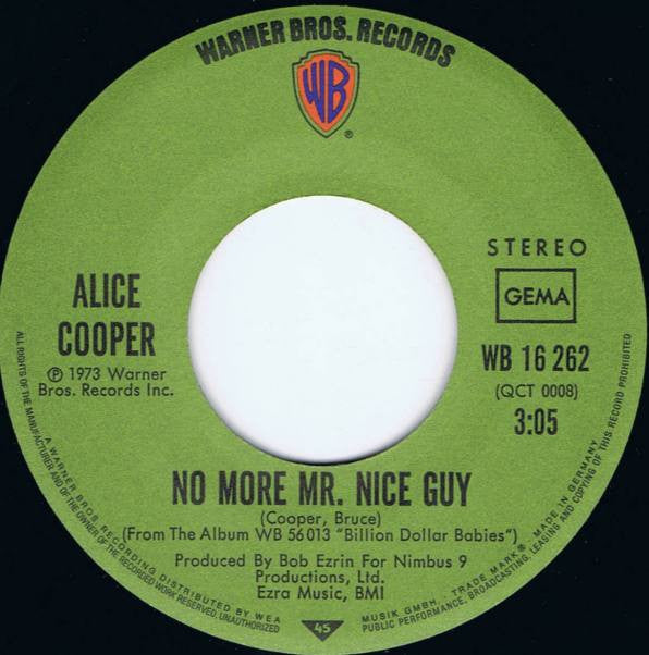 Alice Cooper : No More Mr. Nice Guy (7", Single)