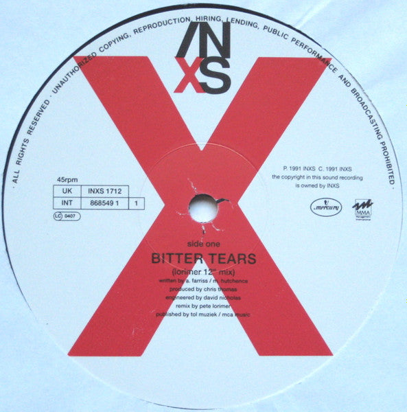 INXS : Bitter Tears (12", Single)