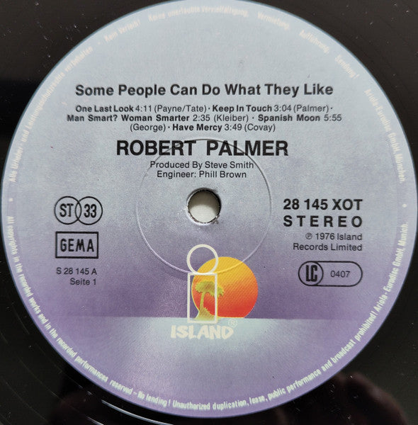 Robert Palmer : Some People Can Do What They Like (LP, Album, RE, Isl)