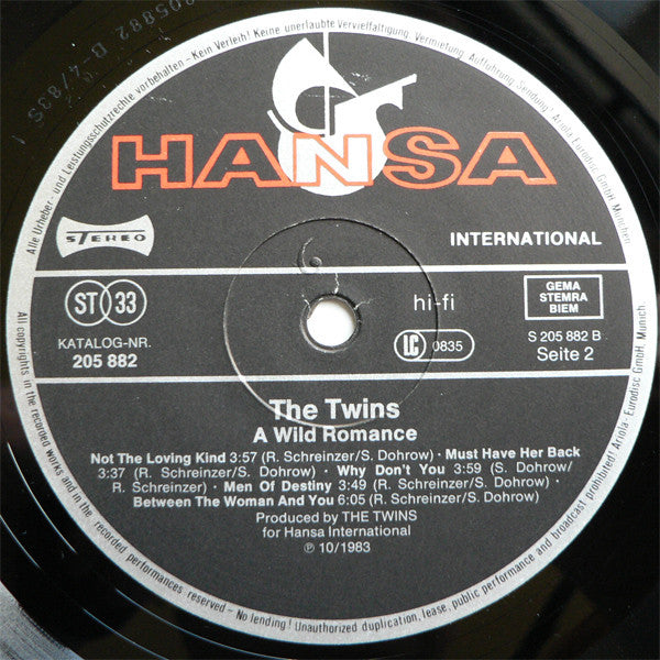 The Twins : A Wild Romance (LP, Album)