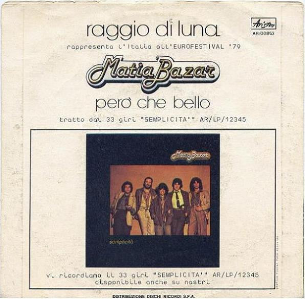 Matia Bazar : Raggio Di Luna (7", Single)