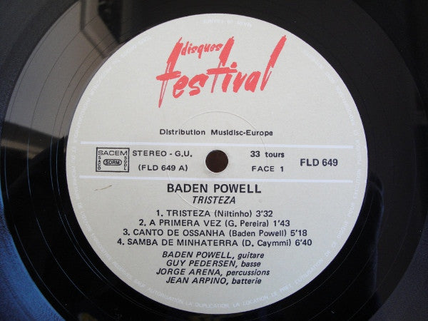 Baden Powell : 1976 - Tristeza (LP, Album, RE)