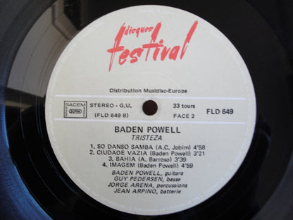 Baden Powell : 1976 - Tristeza (LP, Album, RE)