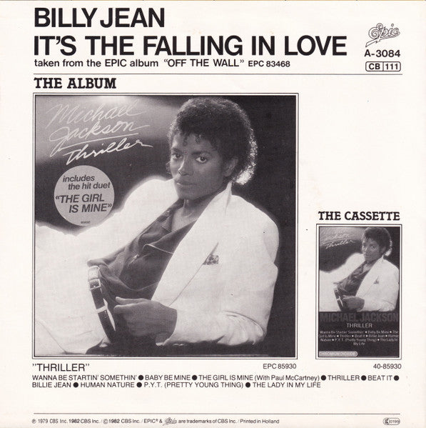 Michael Jackson : Billie Jean (7", Single)