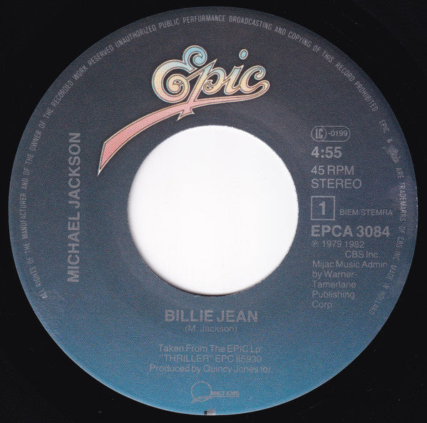 Michael Jackson : Billie Jean (7", Single)