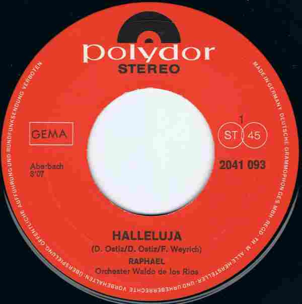 Raphael (2) : Halleluja / Natascha (7", Single)