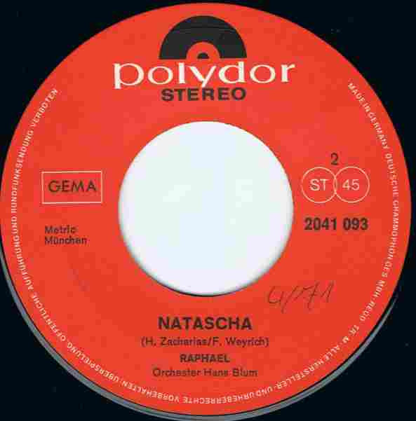 Raphael (2) : Halleluja / Natascha (7", Single)