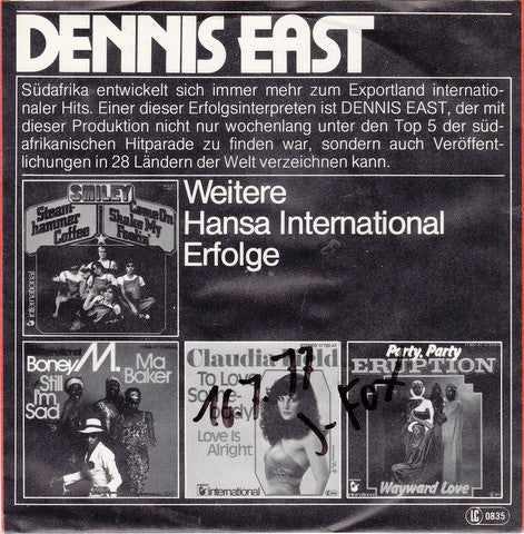 Dennis East : A Million Drums (7", Single)