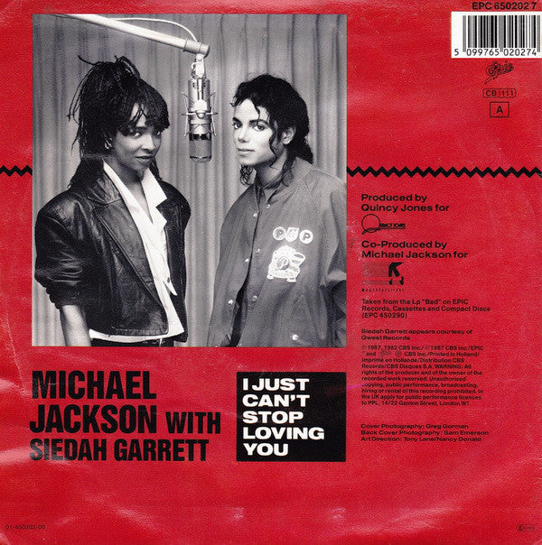 Michael Jackson : I Just Can't Stop Loving You (7", Single)