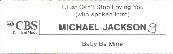 Michael Jackson : I Just Can't Stop Loving You (7", Single)