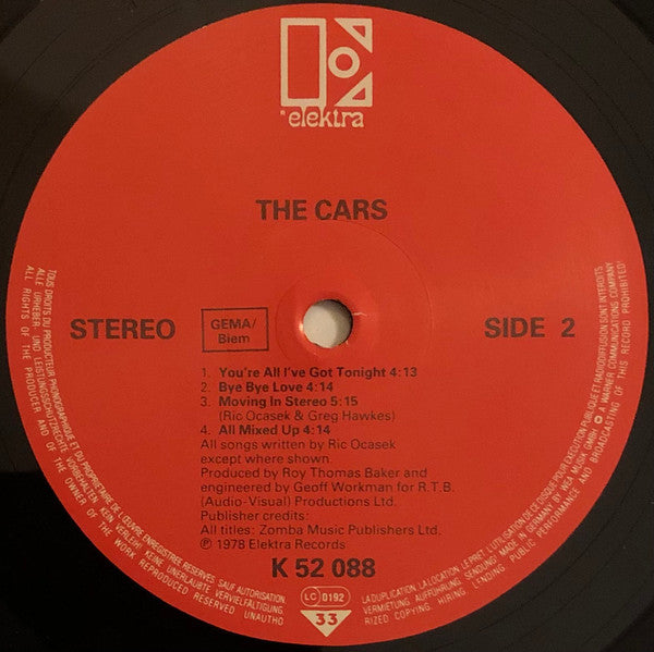 The Cars : The Cars (LP, Album, RE, Red)
