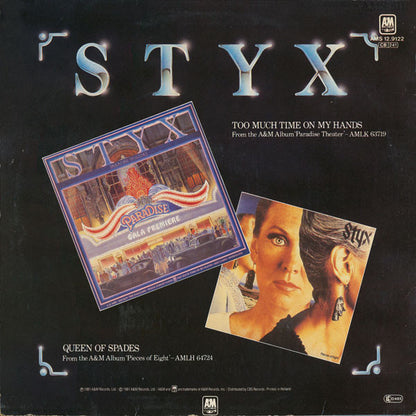 Styx : Too Much Time On My Hands / Queen Of Spades (12", Maxi)