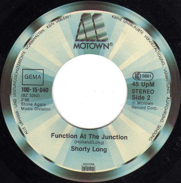 Shorty Long (2) : Here Comes The Judge / Function At The Junction (7", Single)