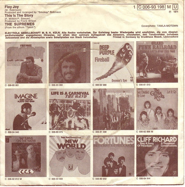 The Supremes : Floy Joy (7", Single)