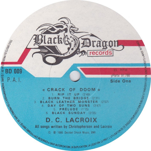 D.C. Lacroix : Crack Of Doom (LP, Album)