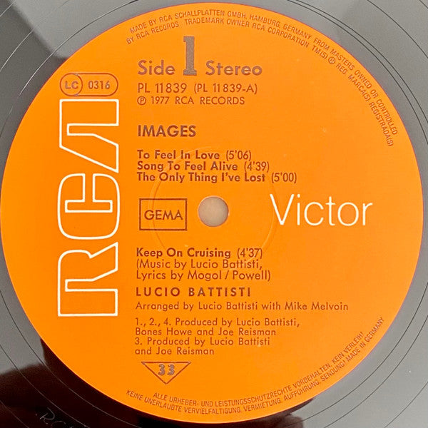 Lucio Battisti : Images (LP, Album, Gat)