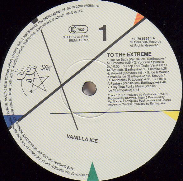 Vanilla Ice : To The Extreme (LP, Album)
