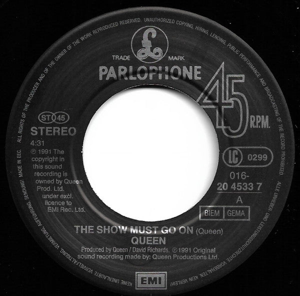 Queen : The Show Must Go On (7", Single, Top)