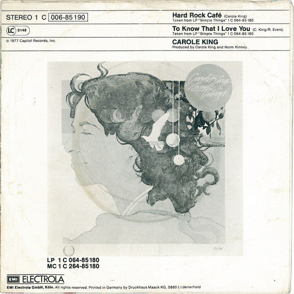 Carole King : Hard Rock Cafe (7", Single)