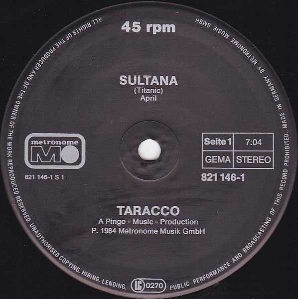 Tarracco : Sultana (Special Long Version) (12", Maxi)