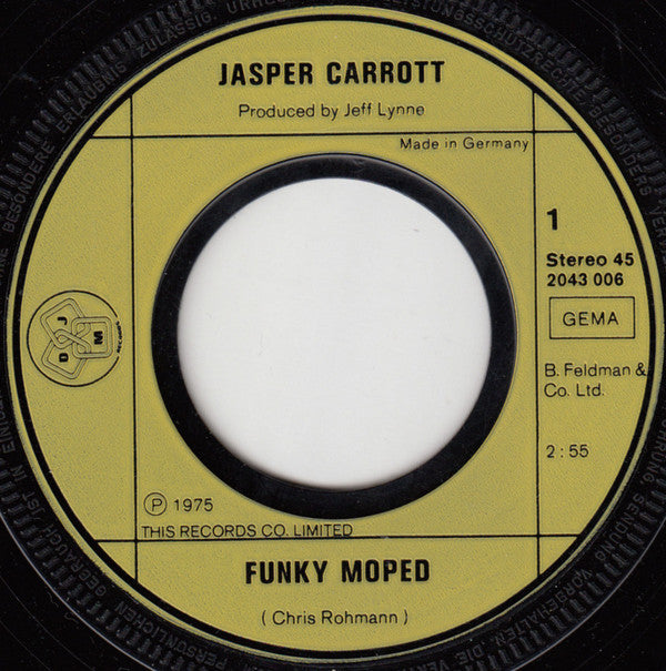 Jasper Carrott : Funky Moped / Magic Roundabout (7", Single)