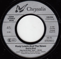 Huey Lewis & The News : Doing It All For My Baby (7", Single)