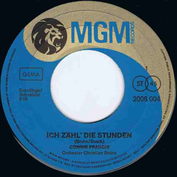 Connie Francis : Ich Zähl Die Stunden / Es Begann In Einer Kleinen Bar (7", Single)