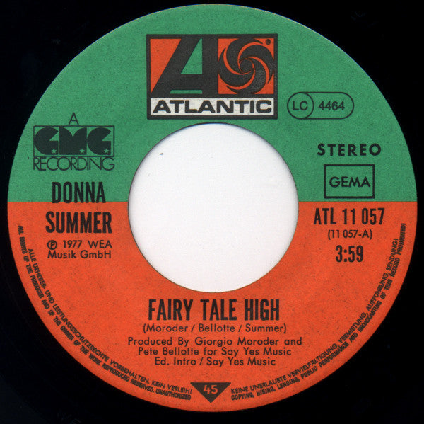 Donna Summer : Fairy Tale High / I Love You (7", Single)