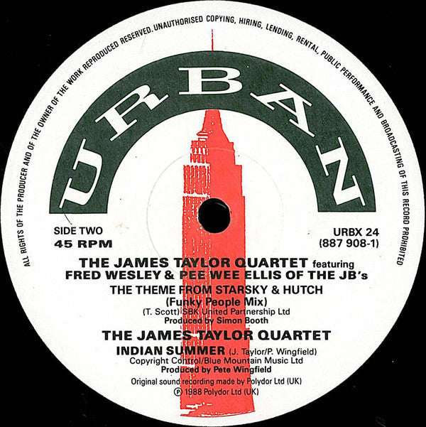 The James Taylor Quartet Featuring Fred Wesley, Pee Wee Ellis & Galliano : The Theme From Starsky & Hutch / Indian Summer (12", Single)