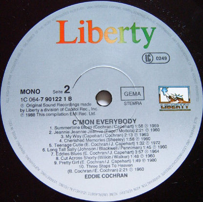 Eddie Cochran : C'mon Everybody - 20 Rock 'n' Roll Classics (LP, Comp, Mono)