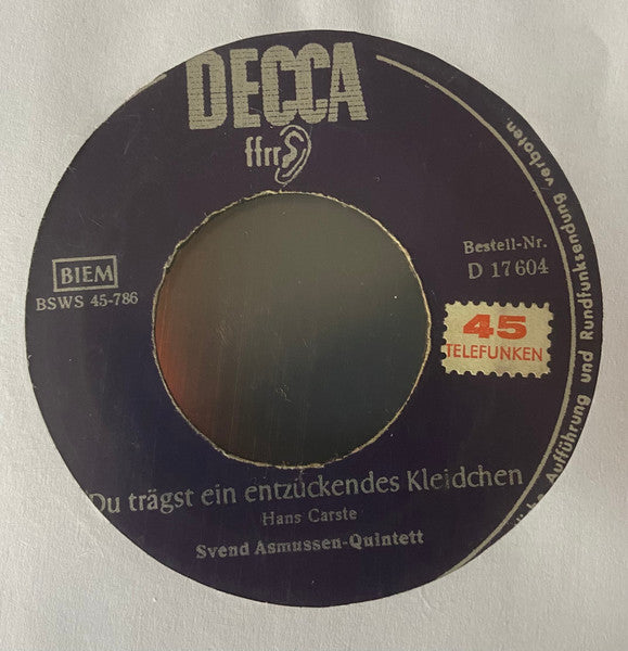 Svend Asmussen-Quintett* : Das Lied Vom Alten Joe / Du Trägst Ein Entzückendes Kleidchen (7")