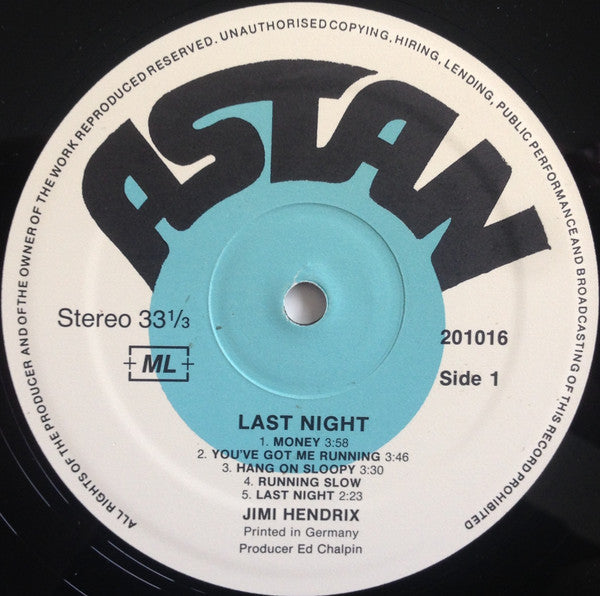 Jimi Hendrix : Last Night (LP)