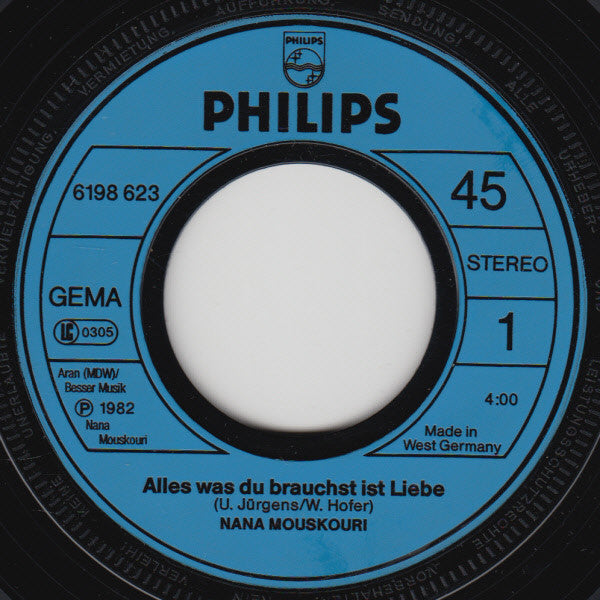 Nana Mouskouri : Alles Was Du Brauchst Ist Liebe (7", Single)