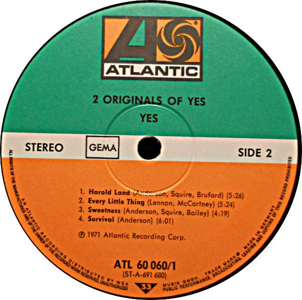 Yes : 2 Originals Of Yes (2xLP, Album, Comp, Gat)