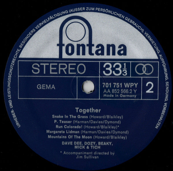 Dave Dee, Dozy, Beaky, Mick & Tich : Together (LP, Album, RE)