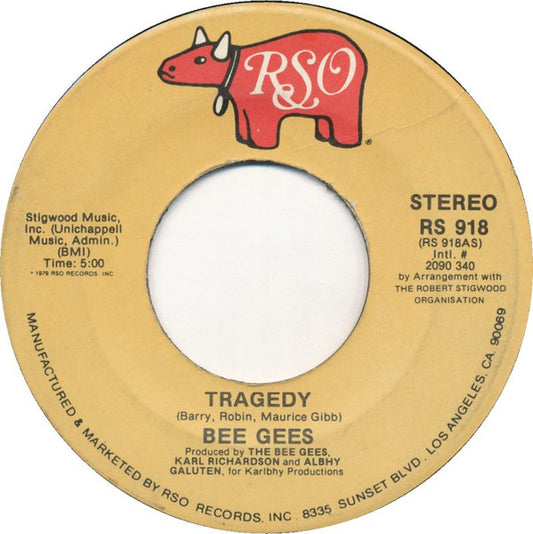 Bee Gees : Tragedy (7", Single, Styrene)