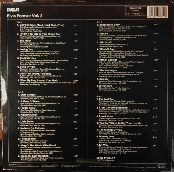 Elvis Presley : Elvis Forever Volume 2 (2xLP, Comp, RE)