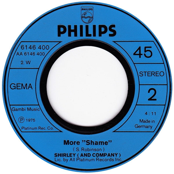 Shirley (And Company)* : Shame, Shame, Shame (Original-Version) (7", Single)