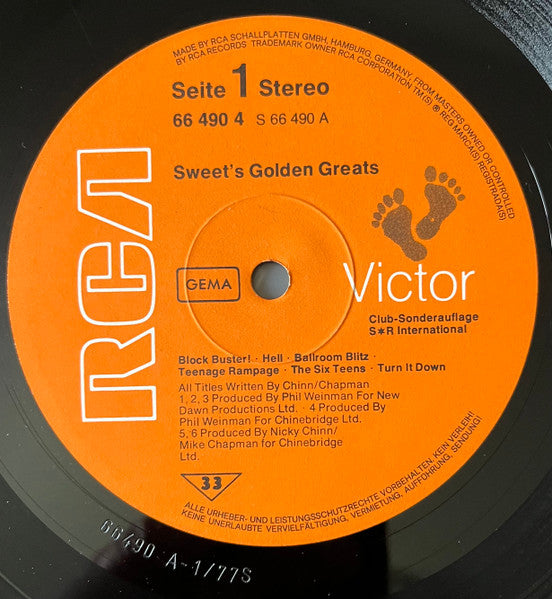 Sweet* : Sweet's Golden Greats (LP, Comp, Clu)