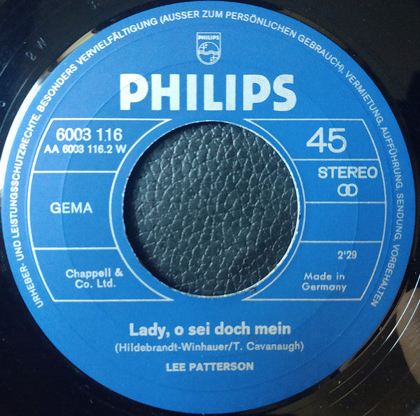 Lee Patterson (2) : Girl, I Love You So (7", Single)