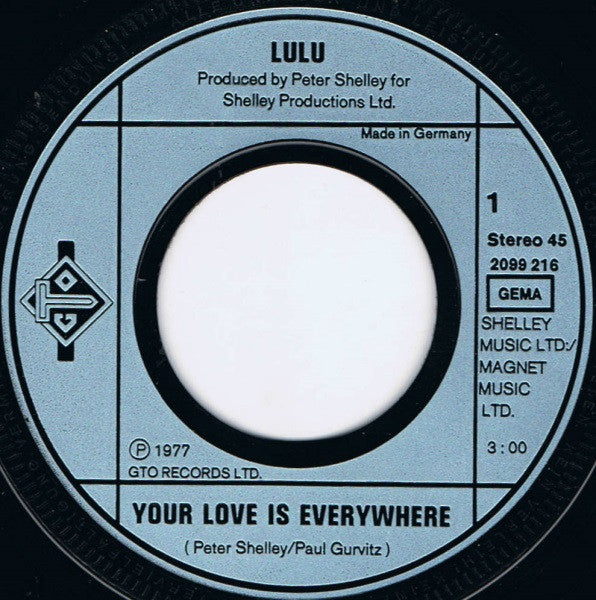 Lulu : Your Love Is Everywhere (7", Single)