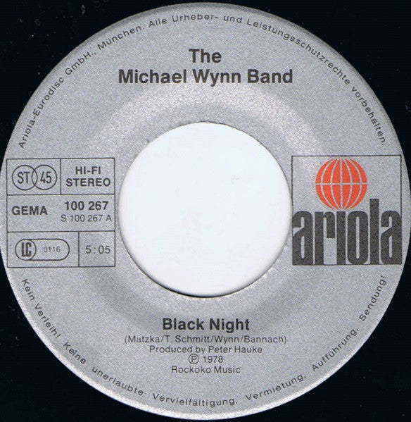 The Michael Wynn Band : Black Night / I Can't Stand It (7", Single)