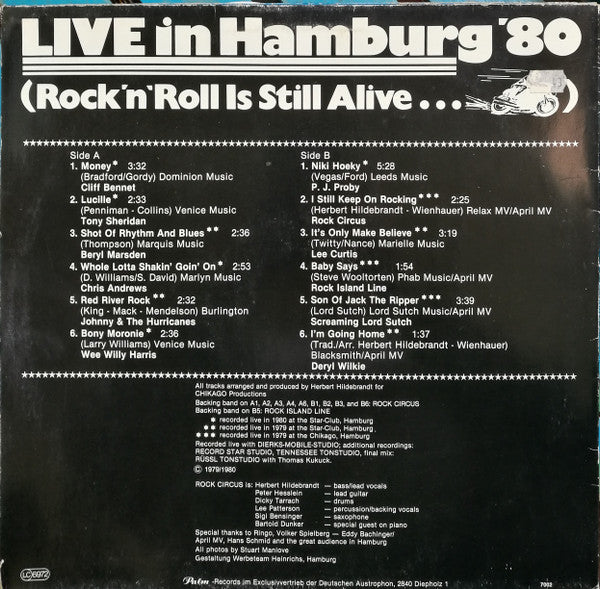Various : Live In Hamburg '80 (Rock'n'Roll Is Still Alive...) (LP, Album)