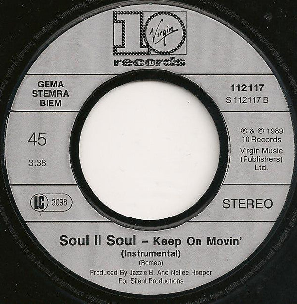 Soul II Soul : Keep On Movin (7", Single)