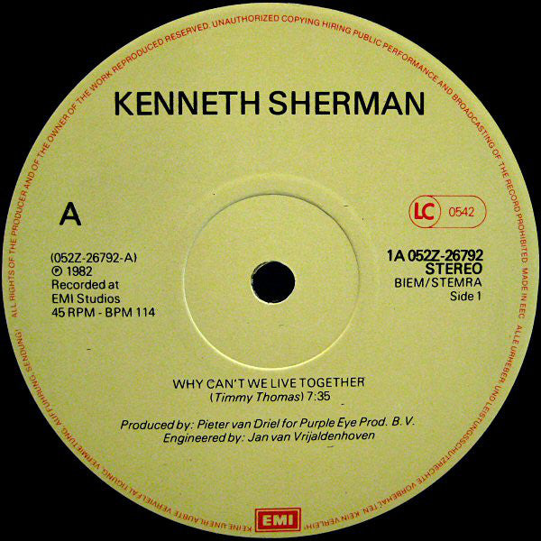 Kenneth Sherman : Why Can't We Live Together? / Just Dance (12", Single)