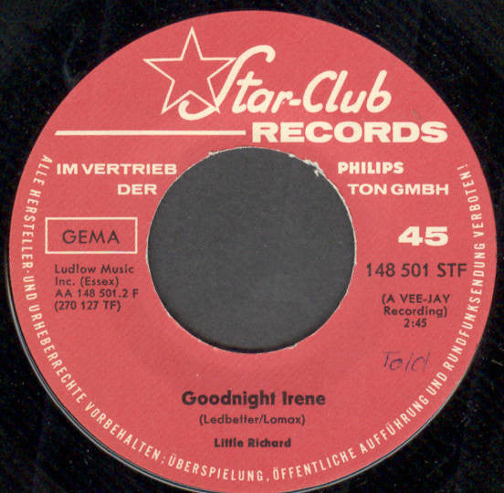 Little Richard : Whole Lotta Shakin' Goin' On / Goodnight Irene (7", Single)